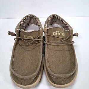 Hey Dude Wally Shoes Men 8 Brown Casual Slip On Loafers